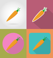 carrots vegetable flat icons with the shadow vector illustration
