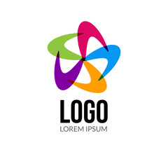 Vector abstract logo template layout. Abstract colorful creative sign or icon. Design element.