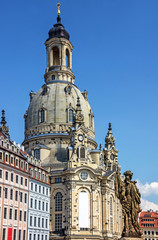 Fototapeta na wymiar Dresden, Germany. Frauenkirche Cathedral church