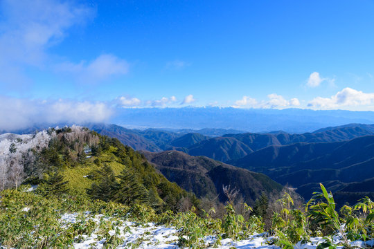 Southern Japan Alps view from Mt.Ena in Nagano and Gifu, Japan