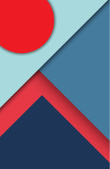 Abstract sun and mountain modern shape material design style. Material design for background or wallpaper. 