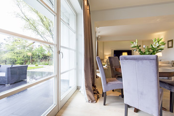 New dining room with garden view