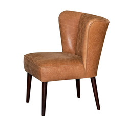 Brown leather modern chair isolated
