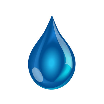Blue shiny water drop. water Vector illustration