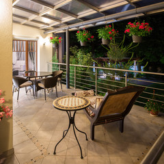 Stylish and illuminated terrace