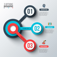 Abstract infographics number options template. 
