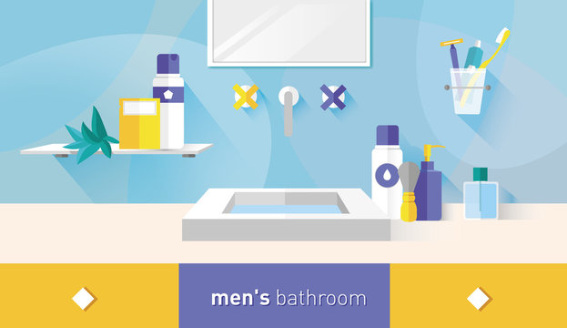 vector illustration bathroom for men