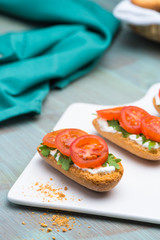 Bruschetta with cottage cheese