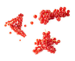 Set of Red Currant isolated over white background