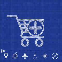 icon shopping cart add