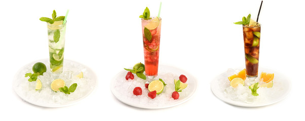 Range of mojitos on ice