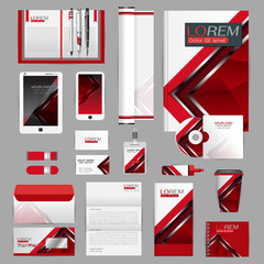 White identity template with blue origami elements. Vector compa © ploygraphic
