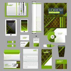 White identity template with blue origami elements. Vector compa © ploygraphic