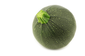 fresh round zucchini on a white background