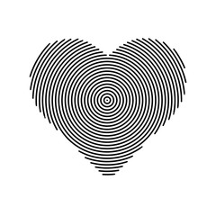 Vector halftone line heart shape icon. Heart concept