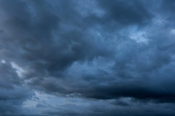 Fototapeta na wymiar Storm clouds, Black cloud high contrast for background, Pattern of dark storm cloud in summer