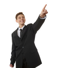 Cute teenager boy over white isolated background