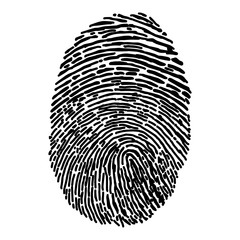 illustration vector hand draw doodles of black isolated fingerprint on white background