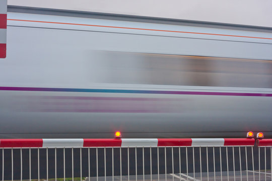 Train Passing Level Crossing