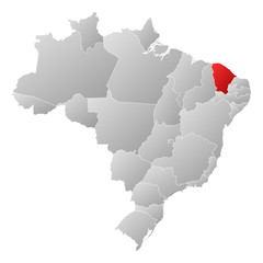 Fototapeta premium Map - Brazil, Ceará