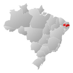 Map - Brazil, Paraíba