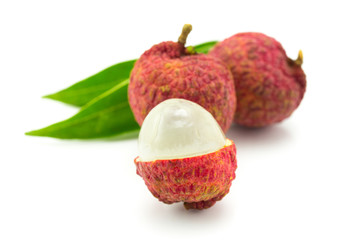 Lychee on the white background