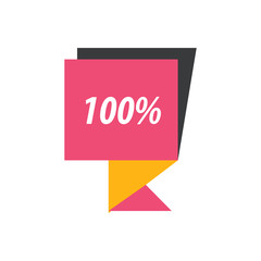 label  hundred percent pink, yellow, black