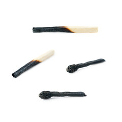 Set of Wooden match isolated over the white background