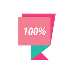 label  hundred percent  pink and green