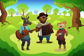 Fototapeta premium Animal Playing Music