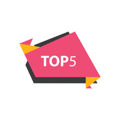 top5 Text in Label pink, yellow, black