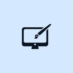 monitor and brush icon