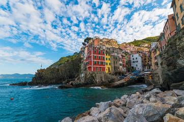 Fototapeta na wymiar Cinque Terre, Liguria (Italy) - This is the town of Riomaggiore