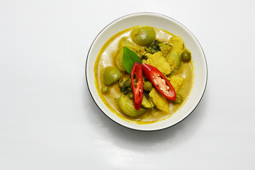 Thai food green curry with chicken