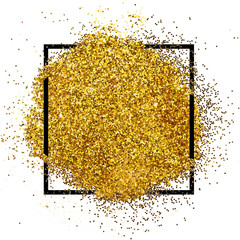 Luxury gold glitter sparkles square frame