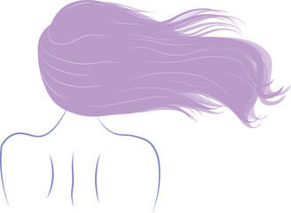 Vector illustration of Woman's silhouette with beautiful hair