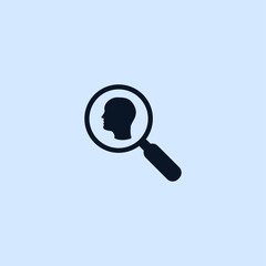 head and magnifying glass icon