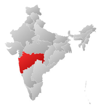 Maharashtra On Map Of India Map - India, Maharashtra Stock Vector | Adobe Stock