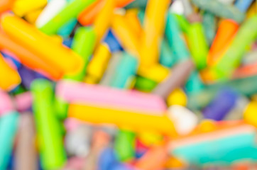 Abstract background texture of crayons. Out of Focus.