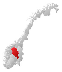 Map - Norway, Oppland