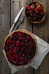 Pie with various berries