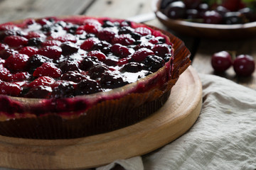 Pie with various berries