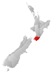 Map - New Zealand, Wellington