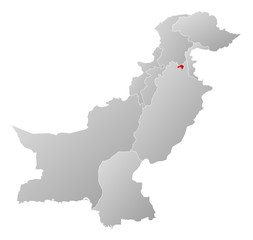 Obraz premium Map - Pakistan, Islamabad