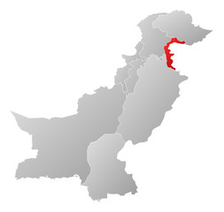 Fototapeta premium Map - Pakistan, Jammu and Kashmir