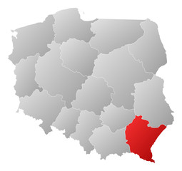 Map - Poland, Podkarpackie
