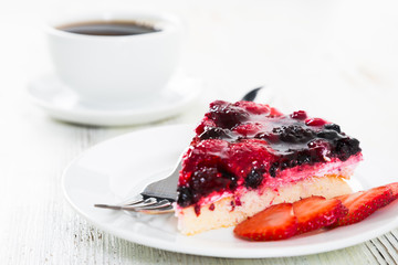 Pie with various berries