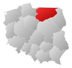 Map - Poland, Warmian-Masurian