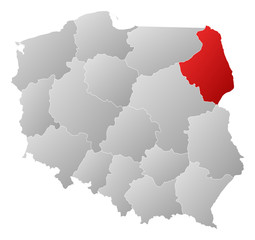 Obraz premium Map - Poland, Podkarpackie