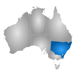Map - Australia, New South Wales - obrazy, fototapety, plakaty